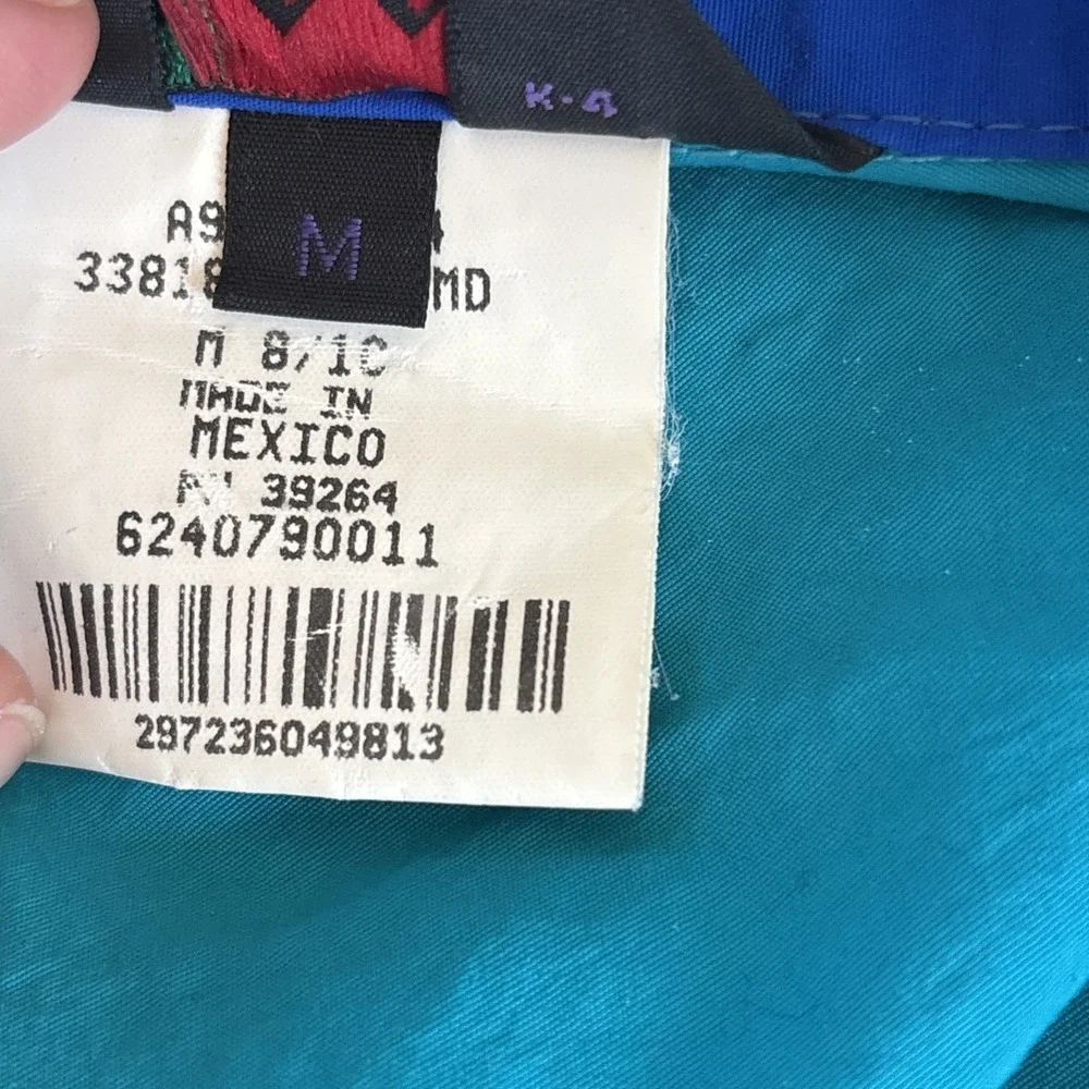 Vtg 90s REI Windbreaker Jacket Full Zip Teal Lightweight Gorpcore Kids M 8/10